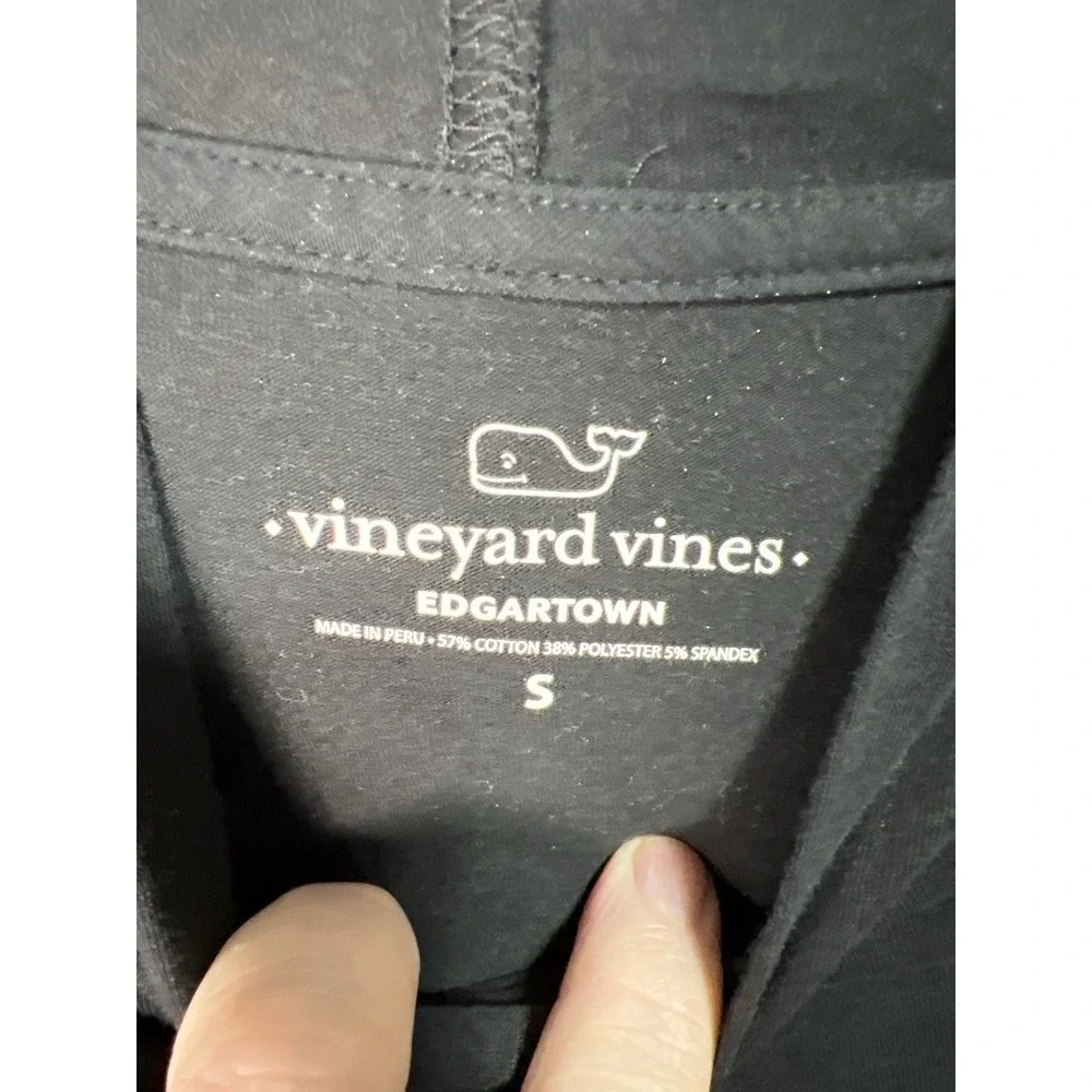 Vineyard Vines Hooded Long Sleeve Tee‎ Small Black Stretch Whale